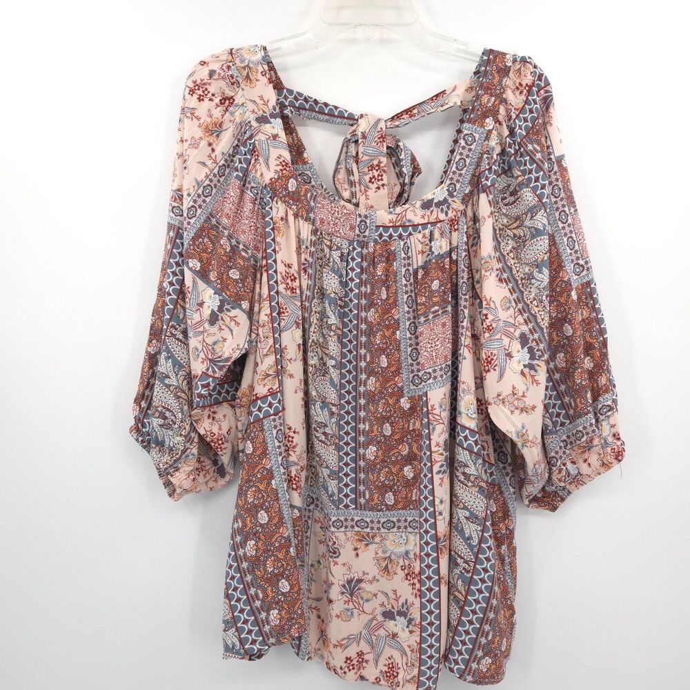 Savanna Jane NWT paisley print peasant‎ top Size 1X cottagecore boho